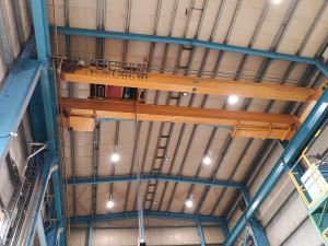 Kétfőtartós Híddaru, KONE / Konecranes, 25/25 t (max. 30 t), Híddaru